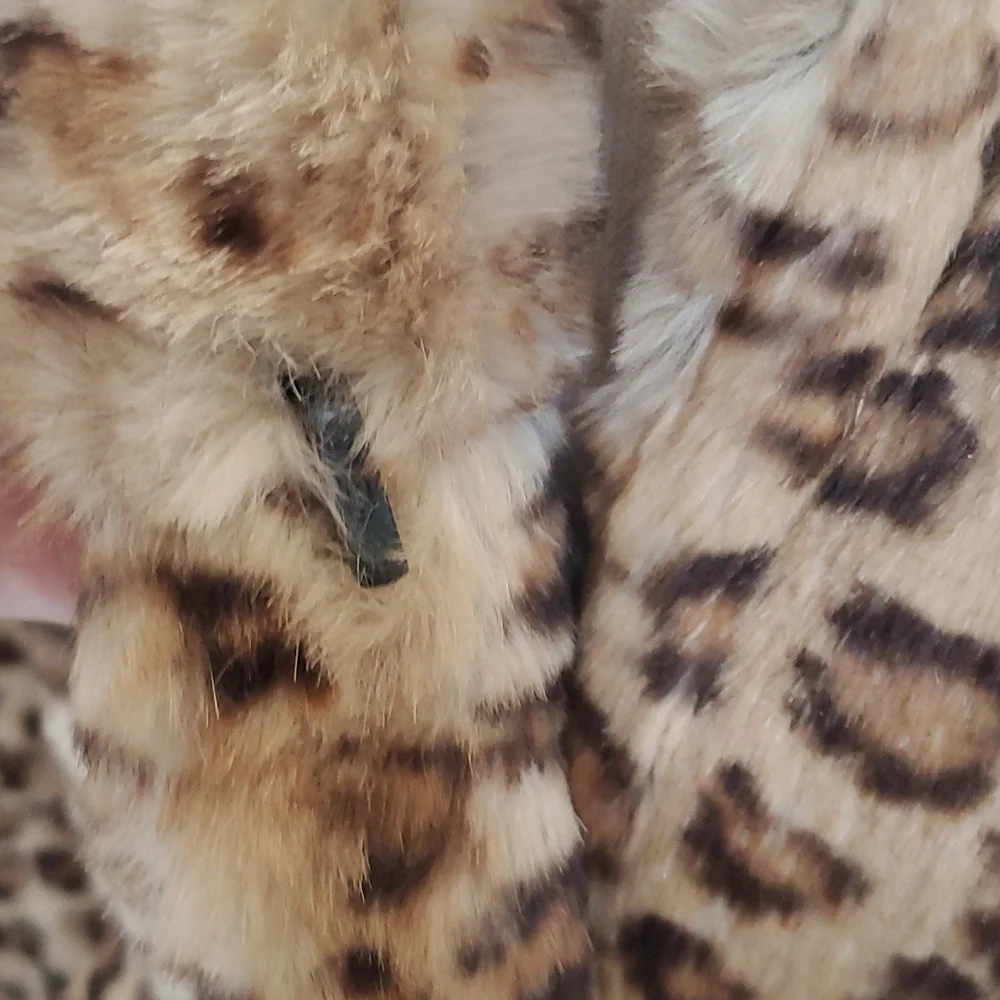 Leopard Rabbit Fur Coat - Picture 5 of 8
